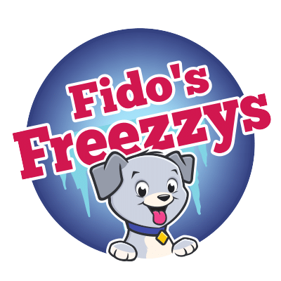 Fido's Freezy's logo, which features a cartoon smiling puppy.